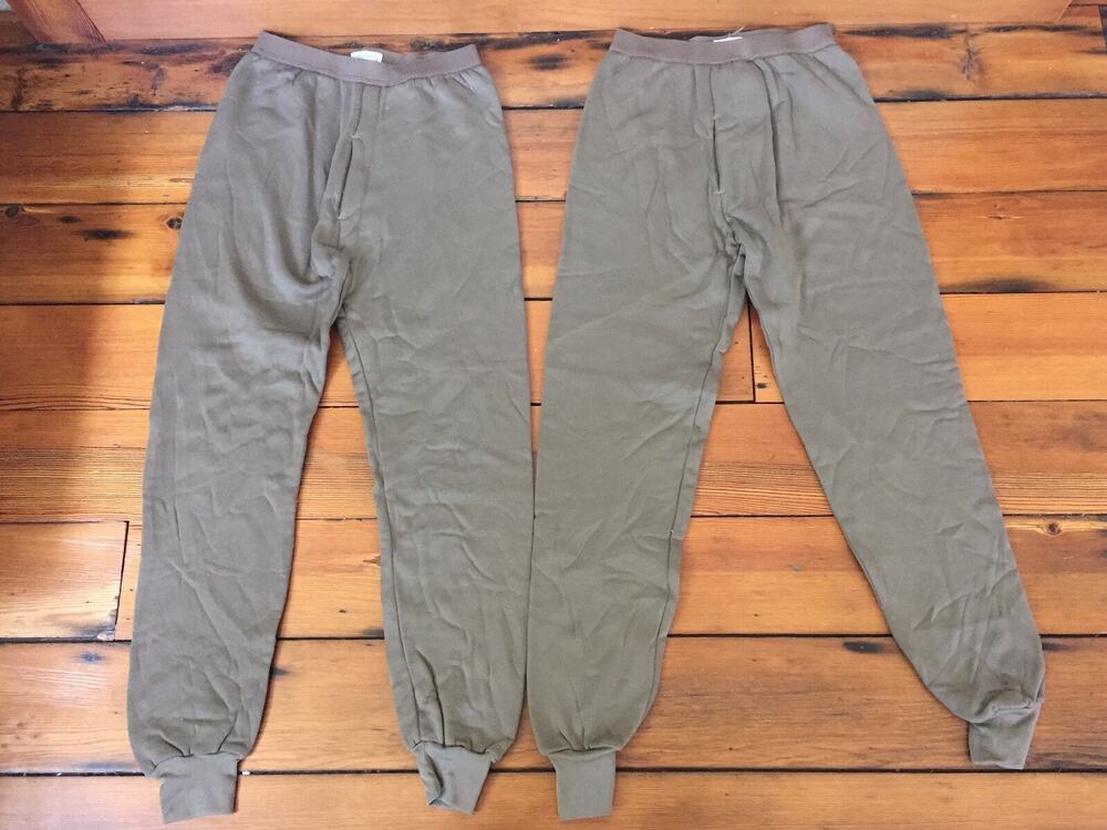 Military US Army Brown USGI Polypropylene Cold Weather Longjohns Drawers S 26x26